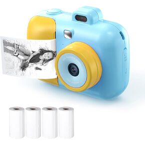 Andoer Kids Camera Instant Print, 2.7K 42MP Kids Digital Camera Childeren Instant Print Camera with 2.4-inch IPS Screen 16X Video Recorder with 4 Printing Paper Rolls Festival Birthday Gift