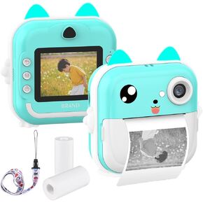 Linda CAMERA Polaroid para niños, digital camera for niños con enfocque automaticde de 24 MP, CAMERA con impresión Polaroid para niños de 2.4 flegadas, gran regalo para niños de 3 a 14 años
