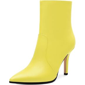 Womens Boots Ankle High Stiletto Heel Pointed Toe Side Zipper Solid Matte Bootie Ankle Fashion Short Bootites for Daily Office Party