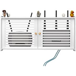 ngddf2haa Router Shelf Router Rack Bracket Wall Mount Window-Shades Floating Wall Shelf WiFi Storage Box Power Strip Protector Hider (Size : 48×12×28cm)