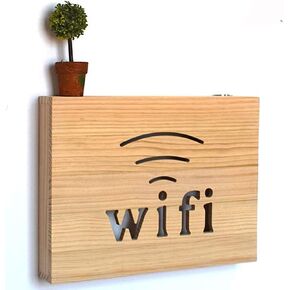 Router Shelf Router Rack Bracket Wall Mount Floating Wall Shelf WiFi Storage Box Cable Organizer Box Power Strip Protector Easy to Install (Color : Natural Size : 4839.5cm) (Natural 40*29.5cm)