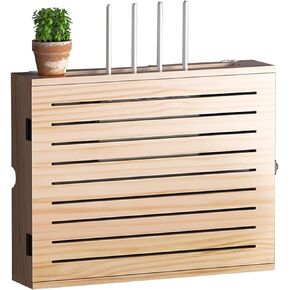 ngddf2haa Router Shelf Wall-Mounted Router Rack Bracket Window-Shades Floating Shelf for WiFi Storage Cable Organizer Box Power Strip Protector (Color : Brown Size : 50×40cm) (Natural 50×40cm)