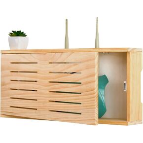 ngddf2haa Router Shelf Router Rack Bracket Wall Mount Floating Wall Shelf WiFi Storage Box Cable Organizer Box Power Strip Protector Easy to Install (Size : 49×8×22cm)