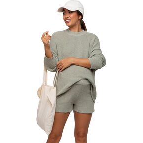 PinkBlush Sage Sweater and Short Maternity Set