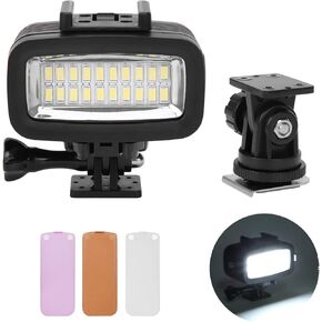 Zerodis Diving Camera LED Light with 20 LED Lights - Long Term Energy Saving Mode - for Underwater Shots, Black Color Entertainment