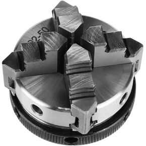 4-Inch 4-Jaw Self-Centering Chuck Set 3/4 Jaws Wood Lathe Chuck 50mm 63mm Manual Self-Centering Metal Wood Large Through-Hole Chuck Lathe All Steel Accessories with 1-Inch x 8TPI Thread (K02 63)
