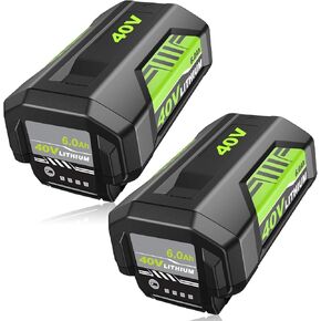 2Pack تم ترقيته 6000mAh OP4026 استبدال للبطارية Ryobi 40V 6.0AH متوافق مع 40volt Ryobi بطارية Lithium OP4026A OP40261 OP4040 OP40401 OP4050 OP40601 OP40201 OP4015 TOALTER (GREEN)