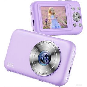 Purple FHD 1080P Kids Camera Digital Camera, 44MP Point and Shoot Digital Cameras with 32GB SD Card, Compact Small Camera for Kids Girls