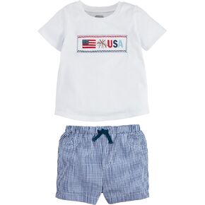 Mud Pie Children's Flag Smocked Tee Short Set; 24M-3T