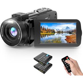 كاميرا فيديو كاميرا رقمية كاميرات رقمية كاملة HD 1080p 30 إطارًا في الثانية 36 ميجابكسل على مسجل كاميرا Vlogging youtube youtube سعة 3.0 بوصة شاشة 16x Zoom Camcorder مع التحكم عن بعد وبطاريتين