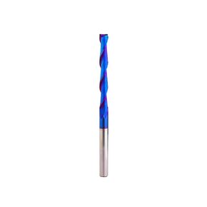 2PCS Extra Long Spiral CNC Router Bit 1/4 Inch Shank 4 Inch Overall Length Solid Carbide CNC Router Bit with Nano Blue Coating End Mill for Wood Cut Carving U4121BC