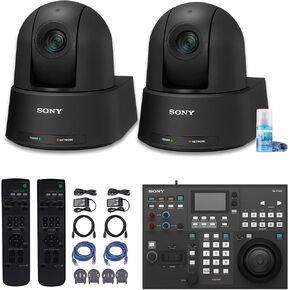 Sony RM-IP500/1 وحدة تحكم عن بُعد الاحترافية لكاميرات Sony PTZ (RM-IP500/1) + 2 X Sony SRG-A12 4K PTZ كاميرا مع AI المدمجة وتكبير البصرية 12x (أسود) (SRGA12) + أكثر (متجددة)
