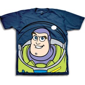 Disney baby boys Buzz Lightyear Woody Big Face Toy Story Tee movie and tv fan t shirts, Navy, 5T US