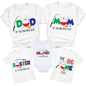 First Birthday Fishing Shirt, First Birthday Fishing Boy Shirt, Big One Fishing Theme Dad Mom of The Birthday Boy T-Shirt, 1st Birthday Fishing Boy Outfit