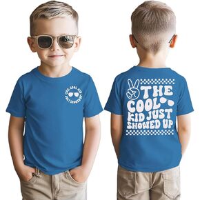 IZYJOY Toddler Birthday Boy Shirt Baby Boy The Cool Kid Just Showed Up T-Shirt B-Day Party Outfit Short Sleeve Tee Top
