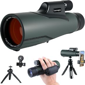 16×56 HD Monocular Telescope for Phone, with Smartphone Holder & Tripod, Compact Waterproof with Hand Strap for Adults Bird Watching Hiking Concert