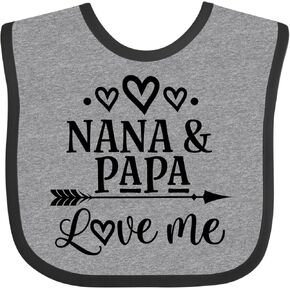 inktastic Nana Papa Love Me Grandchild Baby Bib