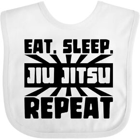 inktastic Eat, Sleep, Jiu Jitsu, Repeat Baby Bib