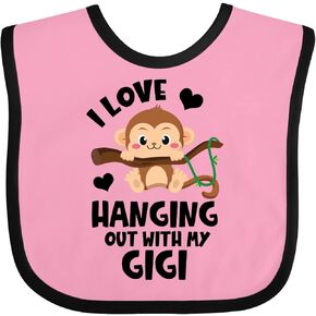 inktastic Monkey I Love Hanging Out with My Gigi Baby Bib