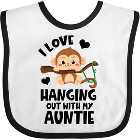 inktastic Monkey I Love Hanging Out with My Auntie Baby Bib