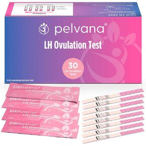 Pelvana 30 Ovulation Test Strips for Women Value Pack 30 LH Ovulation Tests Kit - Identify Your Peak Fertility Days for Your Best Chance at Conception Ideal for Women Trying to Get Pregnant Naturally