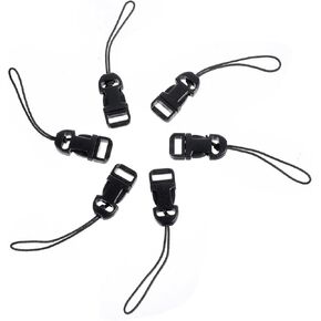 6 Pack Camera Strap Quick Release Clips, Adjustable Buckle Adapter Camera Wrist Strap Quick Release Lanyard Buckle for Cameras, Binoculars Drones (Black)