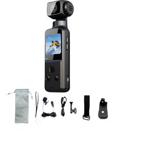 4K Body Cam Featuring External Microphone - 270° Rotatable Mini Video & Audio Pocket Camera Ideal for Outdoor, Bike, Travel, Law Enforcement and Civilians - 128GB Included