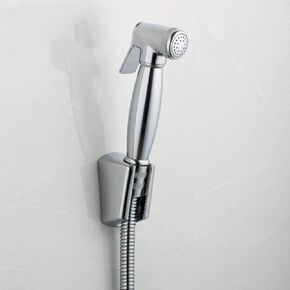 Hand HeldToilet Sprayer Kit,Simple Oval Body Cleaner Faucet,Bathroom Cloth Diaper Washer Portable Shower Sprayer Stainless Steel Spray for Personal Hygiene
