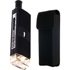 Lighted Pocket Microscope | Adjustable Magnification 60x, 80x, 100x | Bright Illumination | Compact & Hand-Held | Ideal for Labs & Students