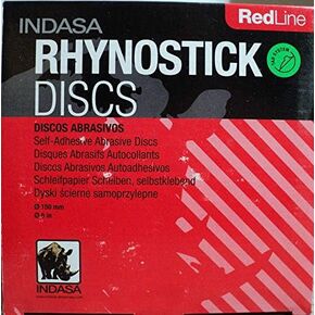 6 inch RhynoStick Solid Red Line Sticky Discs 100 Discs 80 Grit
