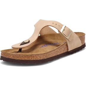 Birkenstock Women's Gizeh SFB Nubuck Sandcastle 37 R