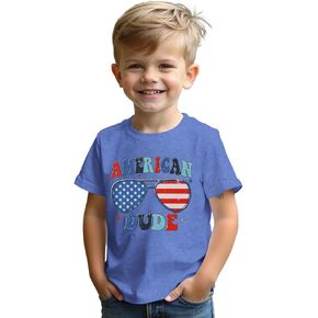 CM C&M WODRO 4th of July Shirt Toddler Baby American Dude T-Shirts Kid Boy Girl USA Flag Patriotic Short Sleeve Tees Top