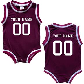 Custom Sleeveless Basketball Sport Jersey for Babies - Personalized with Name & Number-FRONT and BACK