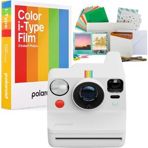 Polaroid Now Plus Generation 3 Instant Camera with Two-Lens Autofocus System and Manual Mode (White) Bundle with Polaroid Film Kit and Color Instant Film for i-Type Cameras (8 Exposures) (3 Items)
