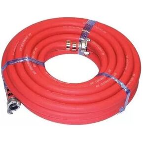 3/4" x 25 Ft Heavy-Duty Jackhammer Air Hose – Red Rubber, 300 PSI, Universal Couplings