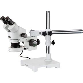 AMSCOPE SM-3BY-80S مجهر تكبير ستيريو مجهر مهني ، عدسة WH10X ، تضخم 7x-90X ، هدف Zoom 0.7x-4.5x ، ويشمل مصباح حلقة LED 80-bulb ، وقصة طفرة أحادية الذراع ، 90 فولت -265 فولت ،