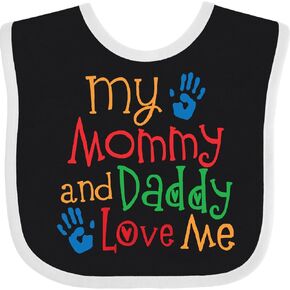 inktastic Mommy and Daddy Love Me Baby Bib