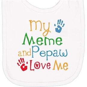 inktastic Meme and Pepaw Love Me Newborn Bib