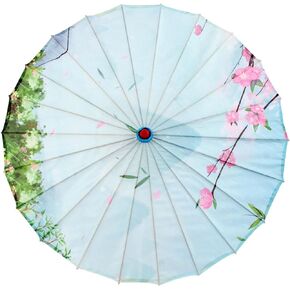 Chinese Art Classical Oiled Paper Umbrella,Photo Props 32" Silk Umbrella for Dance,Photography, Costumes