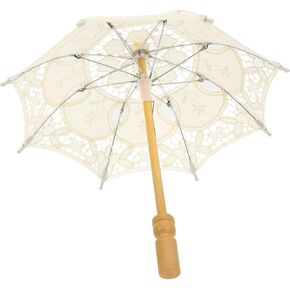 YARNOW Lace Parasol Umbrella Decorative Wedding Umbrella for Flower Elegant Photography Prop for Stage Performance and Dance Events