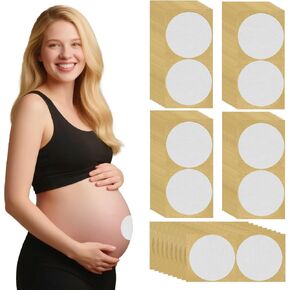 100 Pcs Pregnancy Belly Button Cover Patch 2.16" Reusable Hide Belly Button Cover for Use Under Pregnancy Shirt