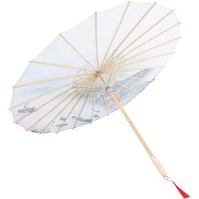 LIFKOME 1Pc Chinese Style Decorative Oil Umbrella for Stage Performances Photography Props Events Patterns Durable Cloth and Construction