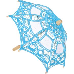LIFKOME Lace Parasol Umbrella Elegant Embroidered Design for Photo Shoots Parties Classic Handle Charming Decoration