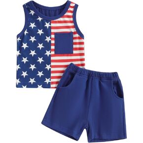 Toddler Baby Boy Summer Outfits Sleeveless Letter Printed Tank Tops Elastic Waist Shorts Set Newborn Infant Clothes