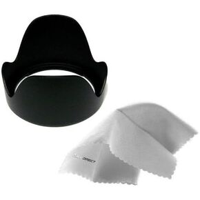 Pro Digital Lens Hood (Flower Design) for Sony FDR-AX700 (62mm) + Nwv Direct Microfiber Cleaning Cloth.