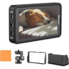 R5ii 5.5 بوصة مضغوطة 4K كاميرا حقل شاشة تعمل باللمس HDMI الإدخال والإخراج 800NITS BRANDENTER HDR مراقبة 3D LUT مع SUNSHADE لكاميرا DSLR