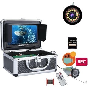 16GB DVR Fish Finder Underwater Fishing Camera HD Screen 15pcs White LEDs+15pcs Infrared Lamp 1080P Camera for Ice/Sea Fishing -Fish Finder(15M)