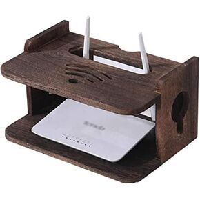 Router Storage Box,Shelf Wall Mount WiFi Router Stand Floating Wall Mounted Shelf Storage Wall-Mounted Shelf Bracket/Wall-Mounted Floating Holder Routers (Beige 29 * 19.5 * 11cm)