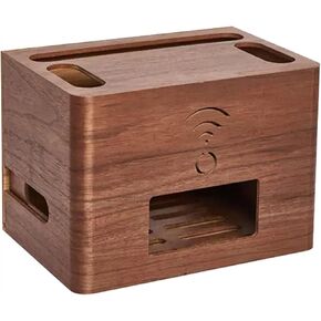 منظم جهاز التوجيه ، مربع تخزين جهاز توجيه WiFi على سطح المكتب ، كابل لوحة الطاقة ، Office ، Home ، WiFi Charger Storage Box (اللون: اللون البني ، الحجم: 29x19.5x20 سم) (بني)