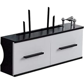 Router Storage Box,Wireless Wall-Mounted WiFi Storage Box Floating Shelf Wall Mounted Decorative Storage Rack Set-top Box Shelf Routers ()